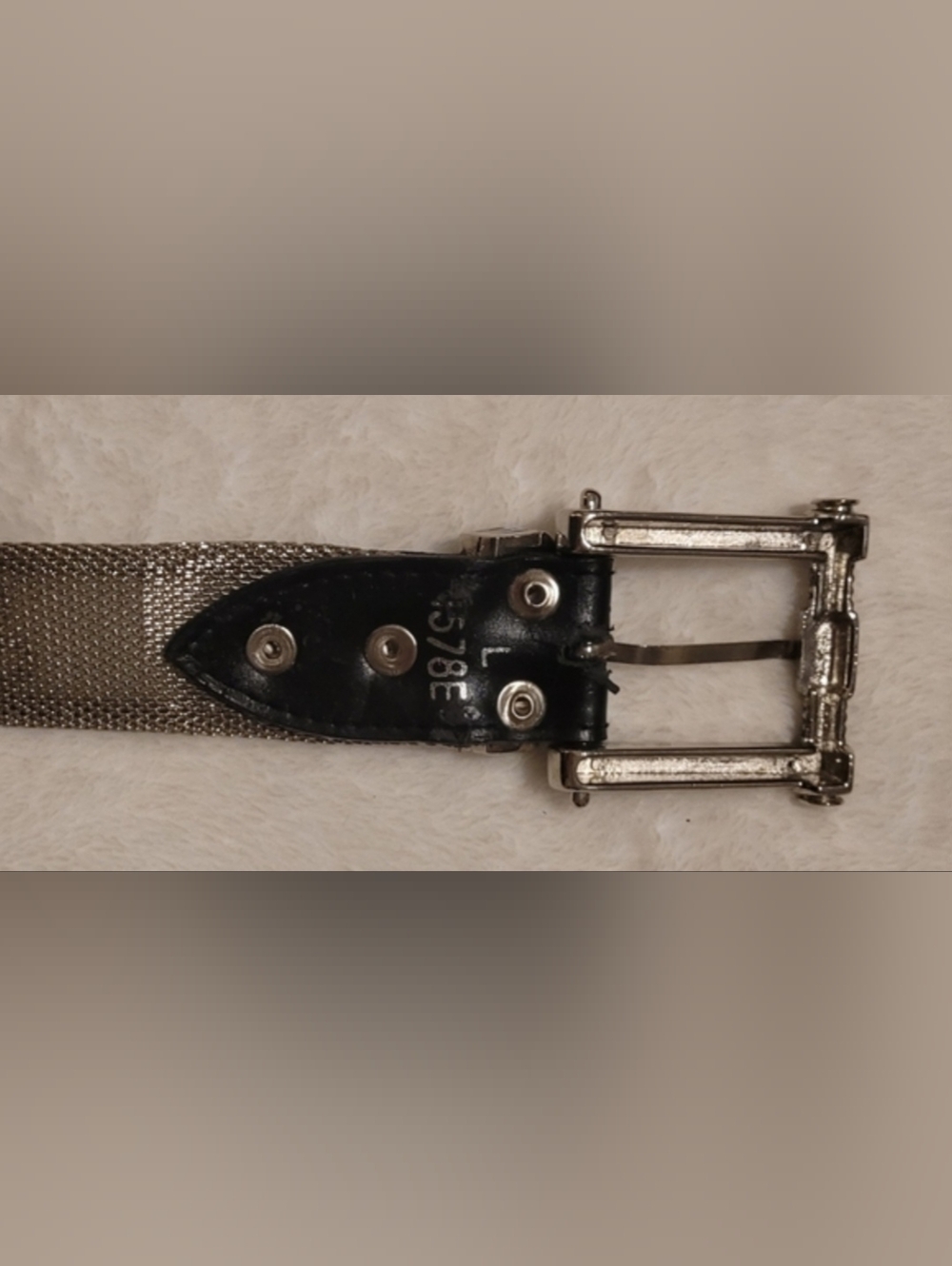 Rare Vintage 80s 90s Silver Mesh Statement Belt - Heavy Metal - L - Picture 7 of 10